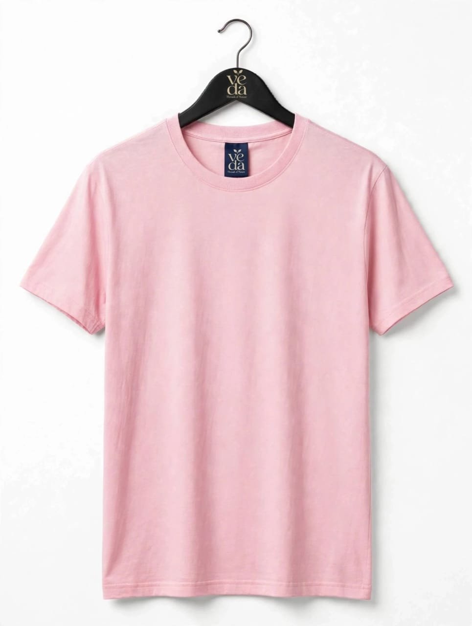 VEDA Fashion Premium Plain Men's Icy Pink T-Shirt | 100% Cotton | Regular Fit