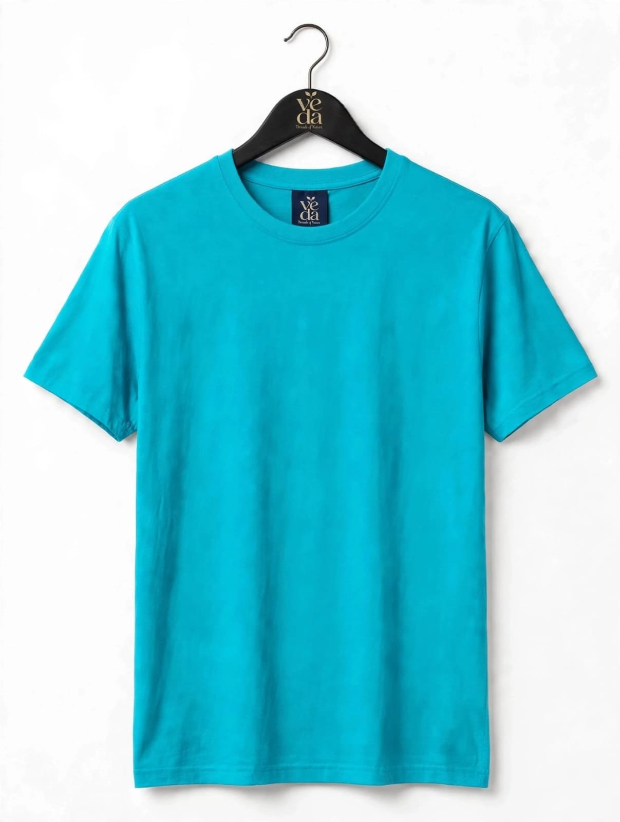 VEDA Fashion Premium Plain Men's Mint Blue T-Shirt | 100% Cotton | Regular Fit