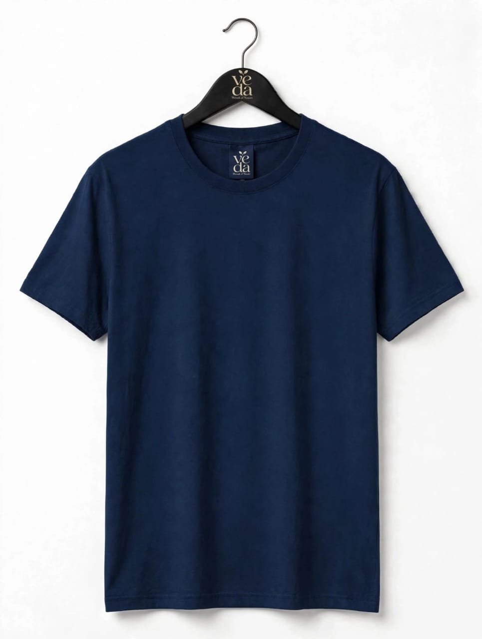 VEDA Fashion Premium Plain Men's Navy Blue T-Shirt | 100% Cotton | Regular Fit