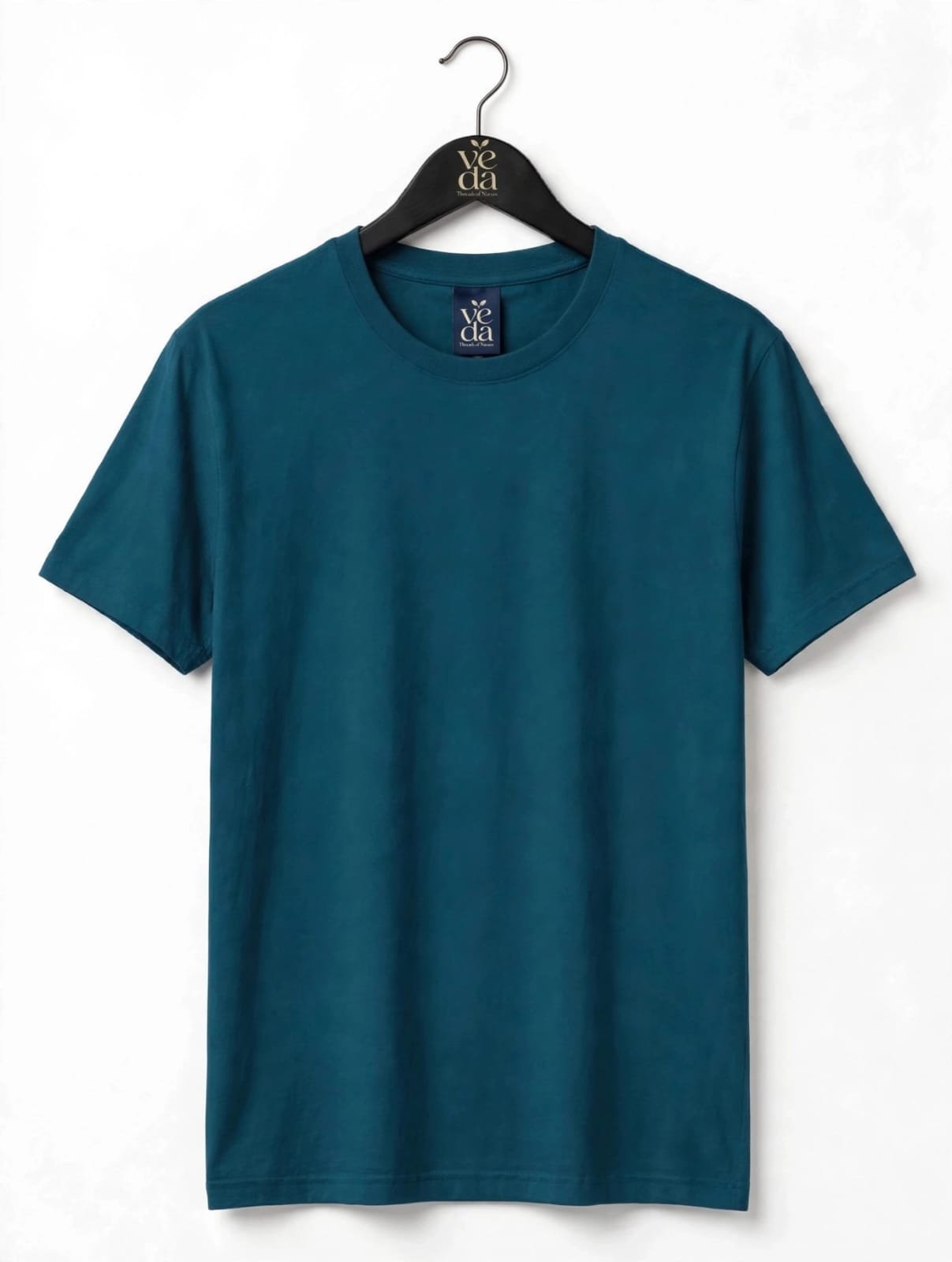 VEDA Fashion Premium Plain Men's Petrol Green T-Shirt | 100% Cotton | Regular Fit