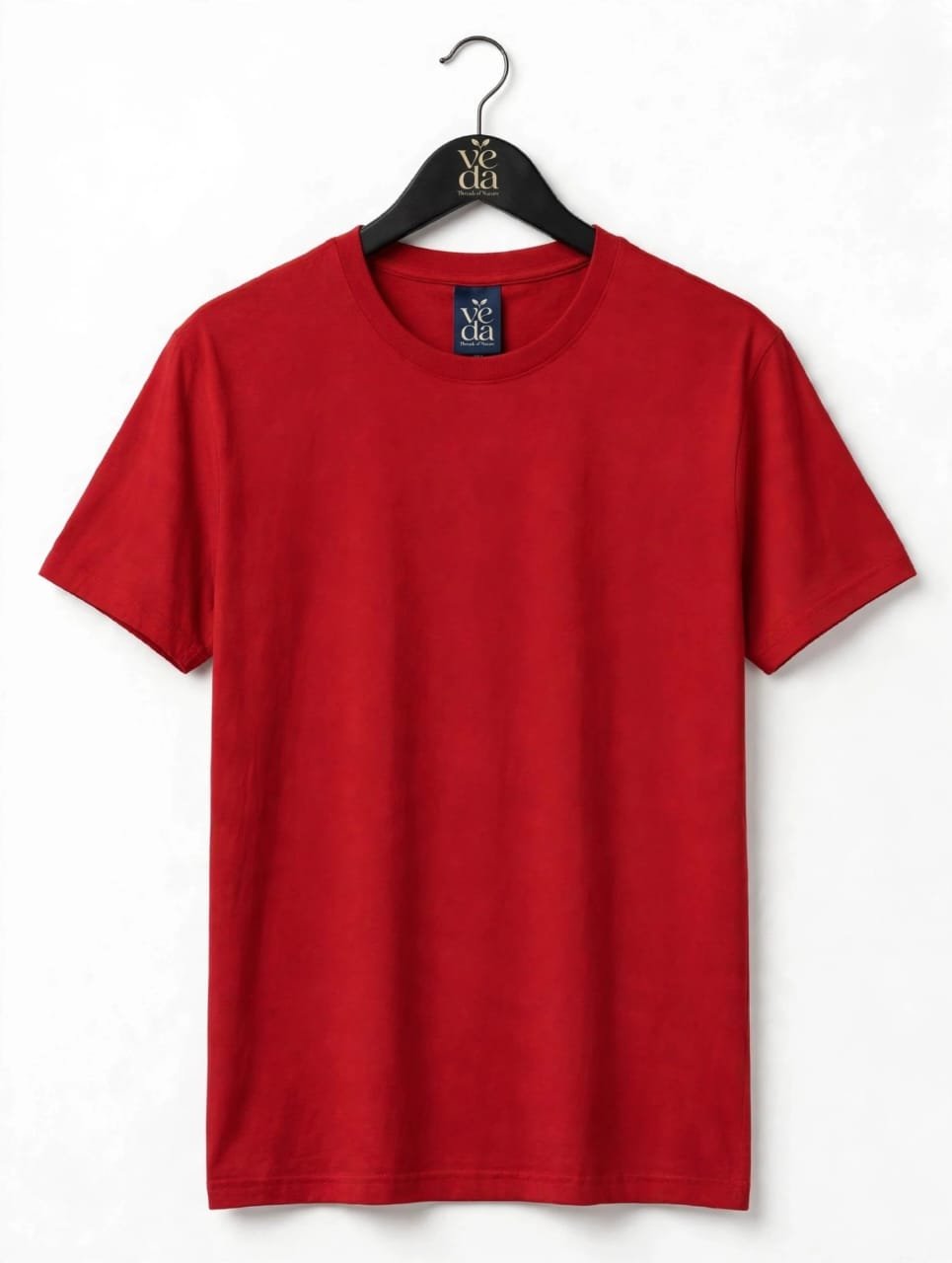 VEDA Fashion Premium Plain Men's Red T-Shirt | 100% Cotton | Regular Fit