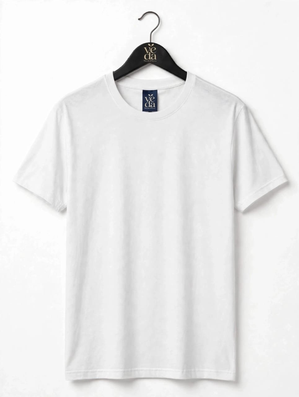 VEDA Fashion Premium Plain Men's White T-Shirt | 100% Cotton | Regular Fit