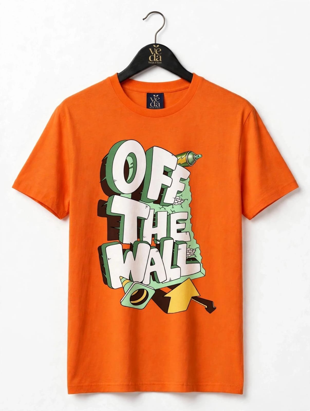VEDA Fashion Premium Off The Wall Printed Carrot Men's T-Shirt | 100% Cotton | Regular Fit