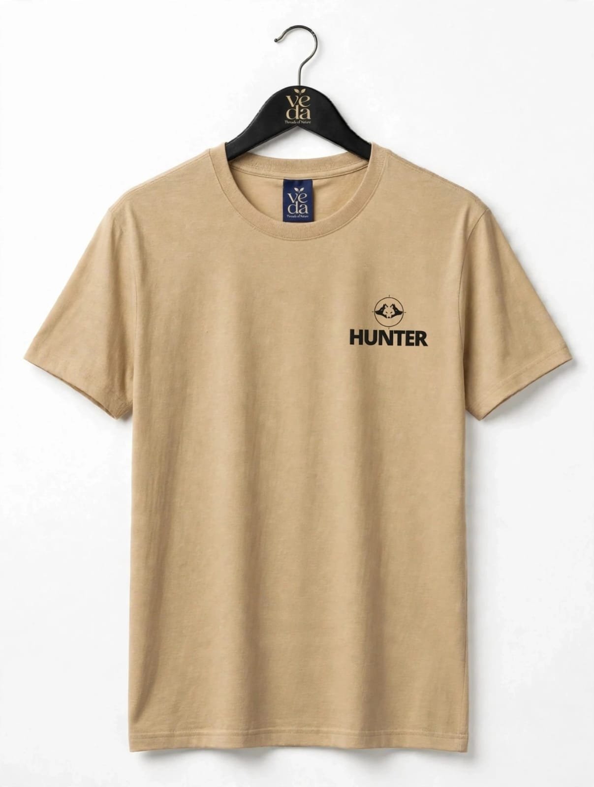 VEDA Fashion Premium The Hunter Printed Beige Men's T-Shirt | 100% Cotton | Regular Fit