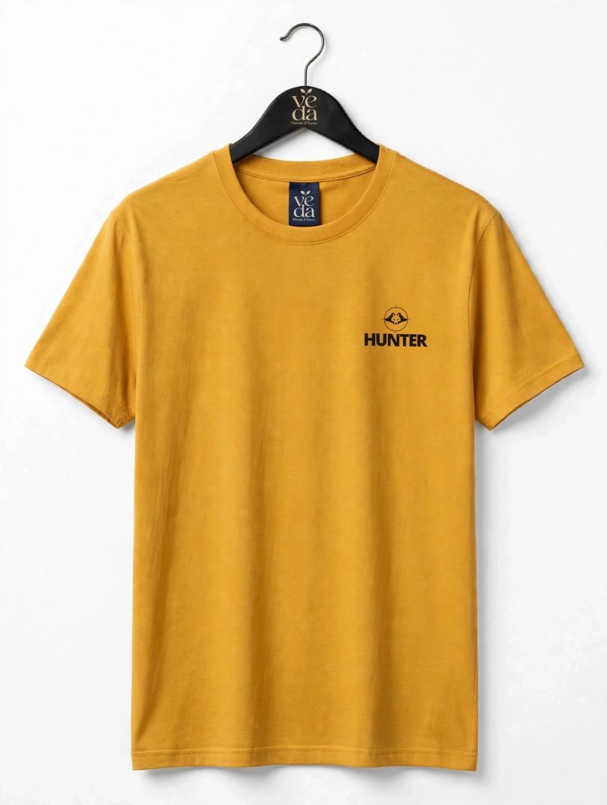 VEDA Fashion Premium The Hunter Printed Mustard Yellow Men's T-Shirt | 100% Cotton | Regular Fit