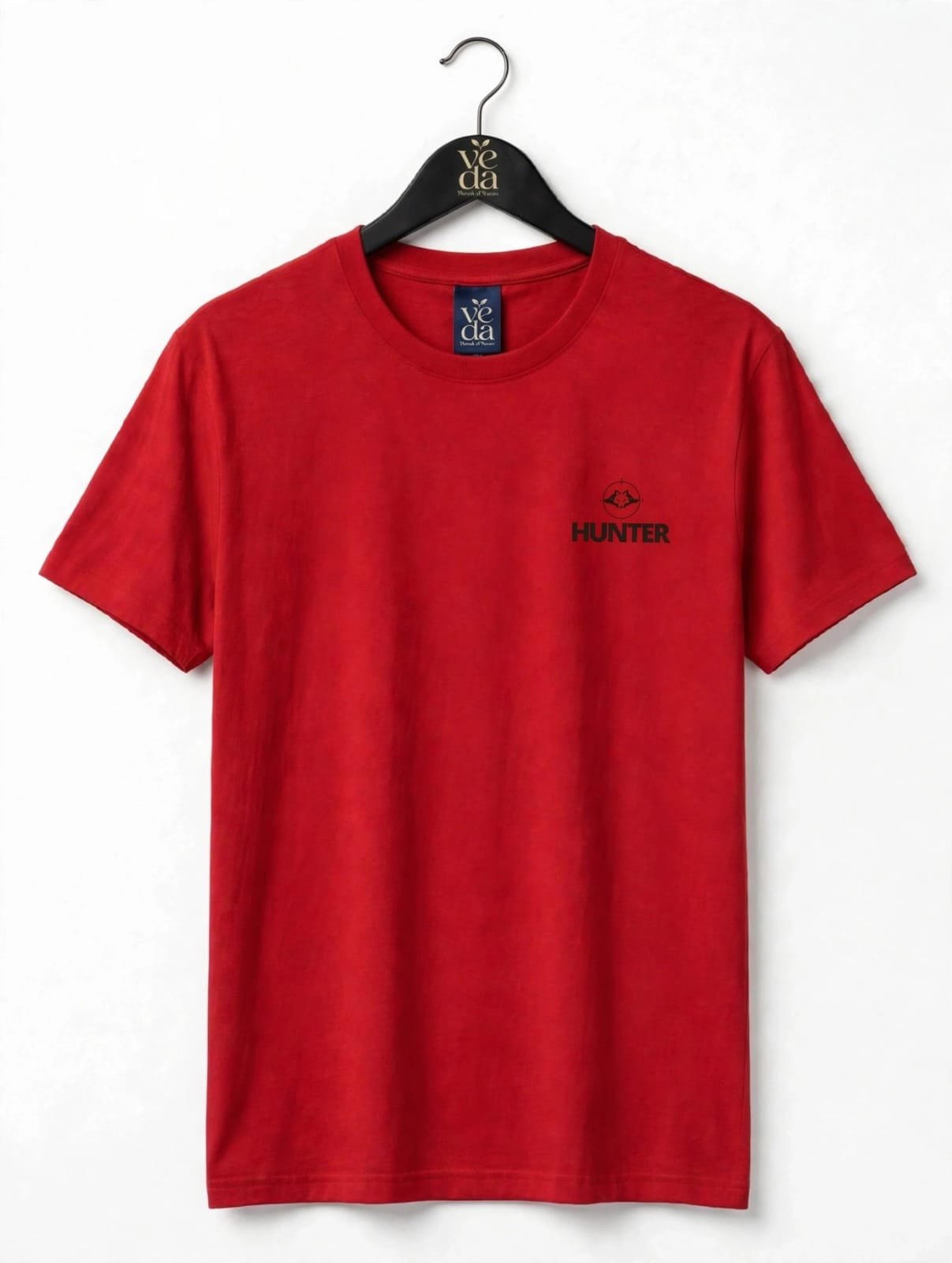 VEDA Fashion Premium The Hunter Printed Red Men's T-Shirt | 100% Cotton | Regular Fit
