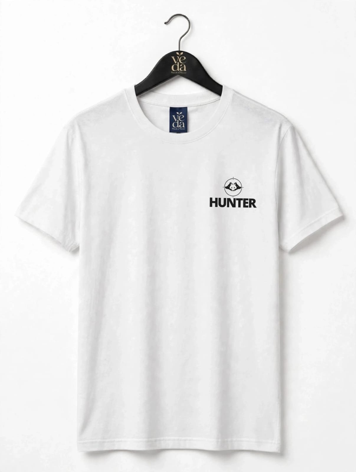 VEDA Fashion Premium The Hunter Printed White Men's T-Shirt | 100% Cotton | Regular Fit
